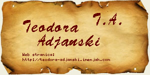 Teodora Ađanski vizit kartica